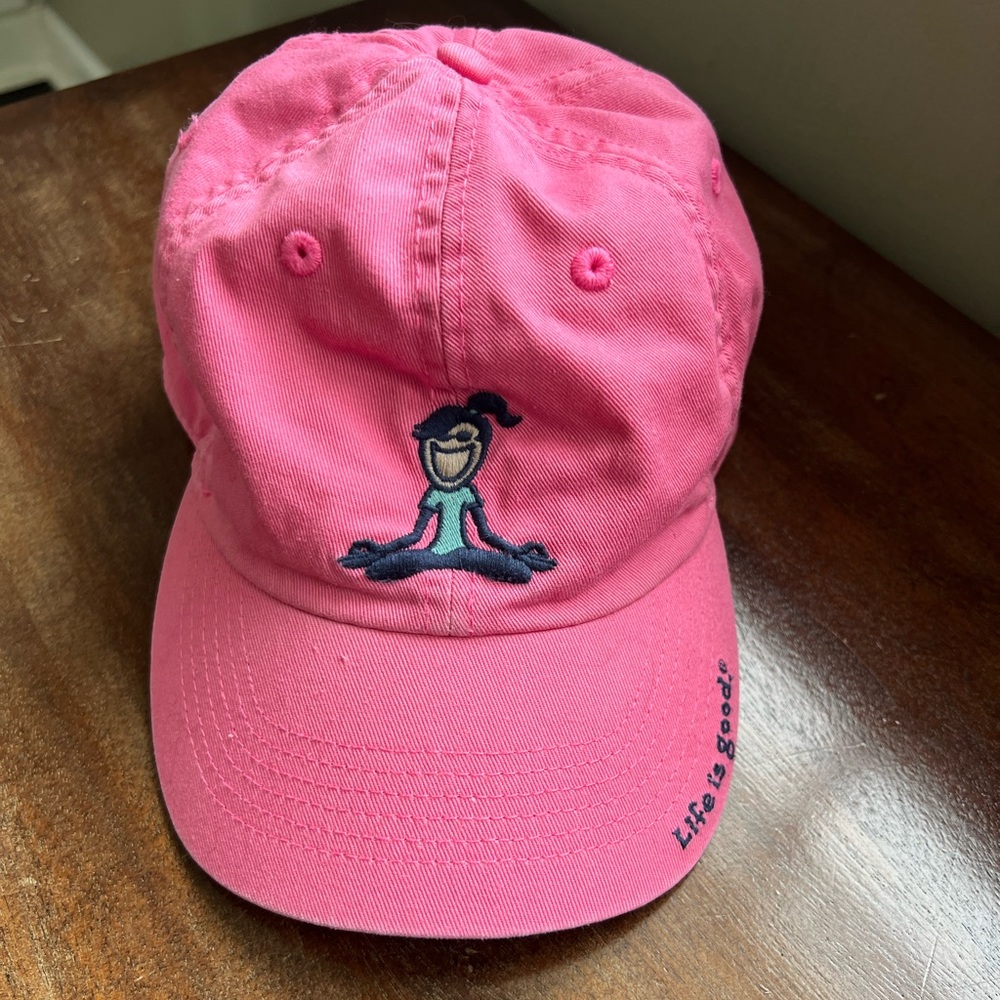 Life Is Good Hot Pink Yoga Girl Cap
